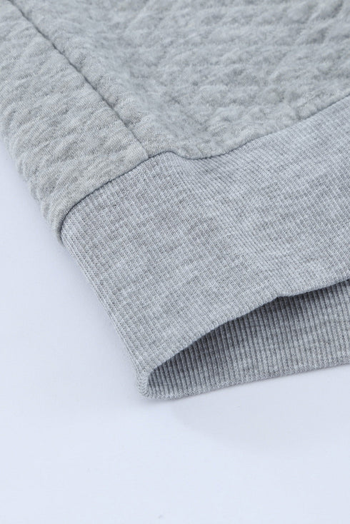 Plaid Splicing Elbow Patch Quilted Long Sleeve Sweatshirt