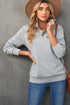 Plaid Splicing Elbow Patch Quilted Long Sleeve Sweatshirt