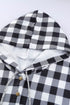 Plaid Splicing Pocketed Gray Hoodie