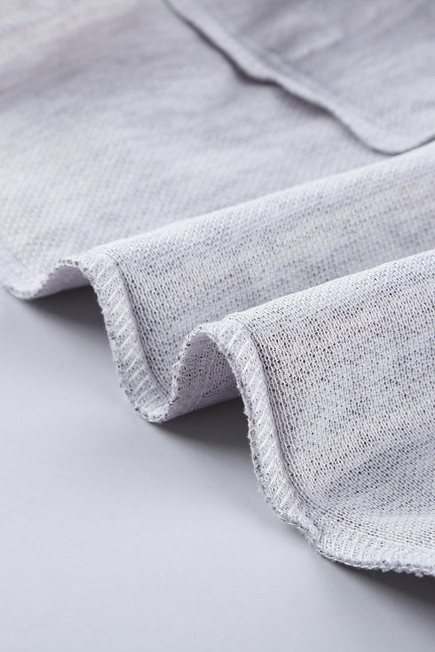 Plaid Splicing Pocketed Gray Hoodie