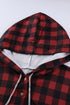 Plaid Splicing Pocketed Gray Hoodie