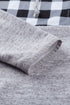 Plaid Splicing Pocketed Gray Hoodie