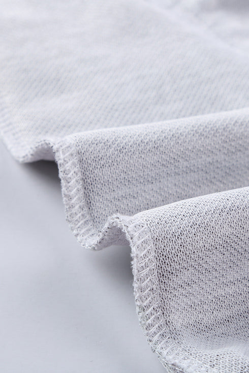 Plaid Splicing Pocketed Gray Hoodie