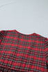 Plaid Tie Front Long Sleeve Shift Mini Dress