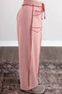 Plaid Trim Drawstring Elastic Waist Shift Pants