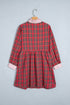 Plaid V Neck Collar And Cuff Mini Dress