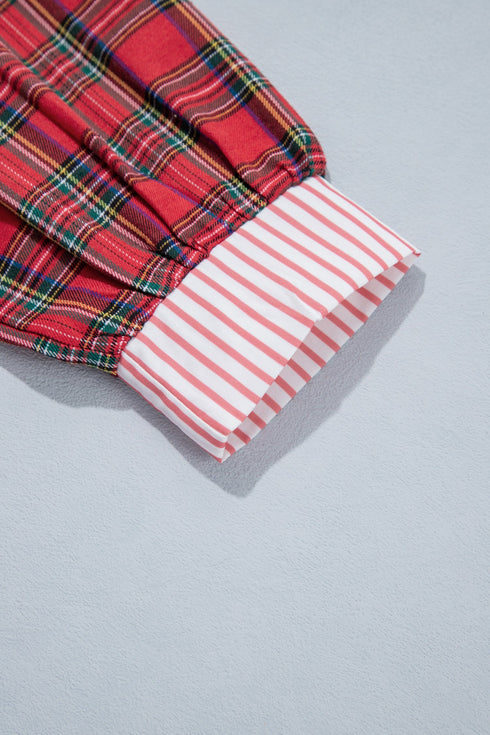 Plaid V Neck Collar And Cuff Mini Dress