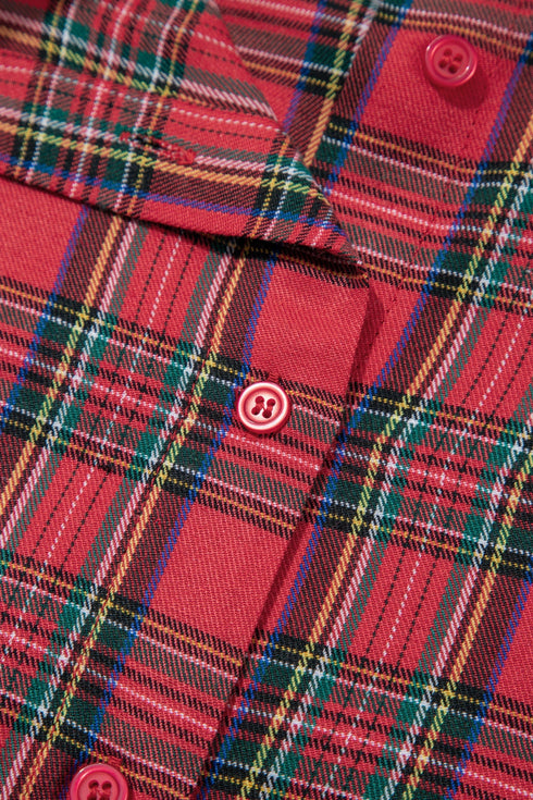 Plaid V Neck Collar And Cuff Mini Dress