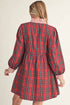 Plaid V Neck Collar And Cuff Mini Dress
