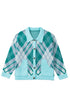 Plaid V Neck Long Sleeve Shift Cardigan