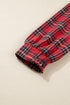Plaid V Neck Ruffle Hem Tie Waist Maxi Dress