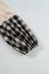 Plaid Waffle Knit Patchwork Collared V Neck Mini Dress