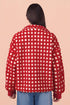 Plaid Zip Up Long Sleeve Textured Jacket