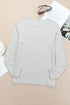 Plain Crew Neck Long Sleeve Top