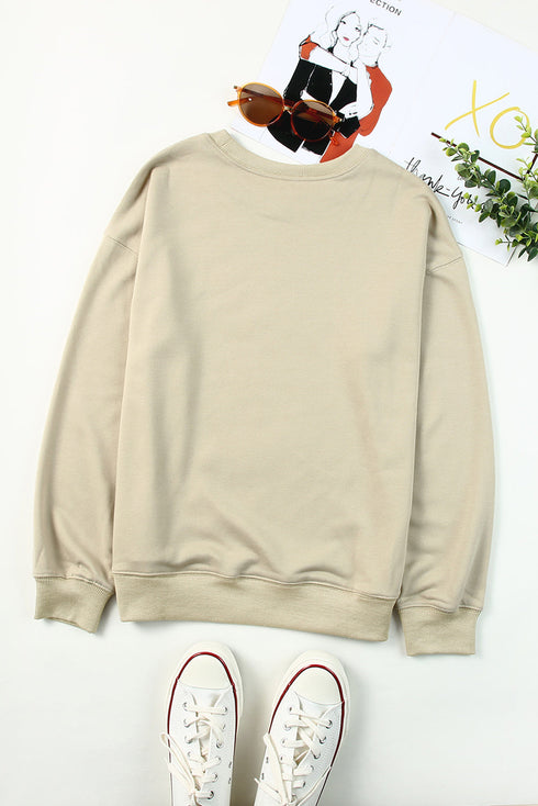 Plain Crew Neck Pullover Sweatshirt