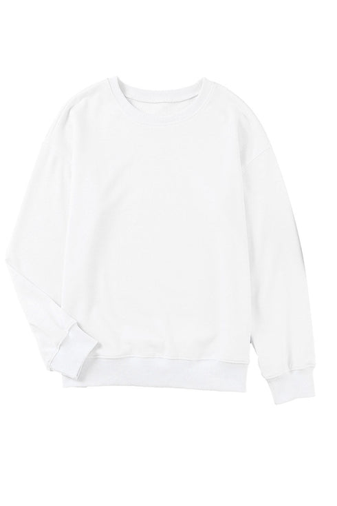 Plain Crew Neck Pullover Sweatshirt