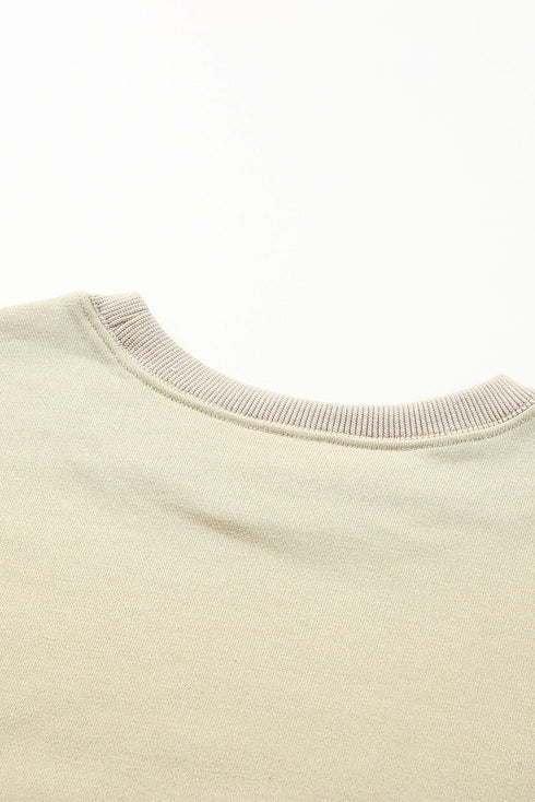 Plain Crew Neck Pullover Sweatshirt