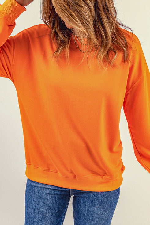 Plain Crew Neck Pullover Sweatshirt