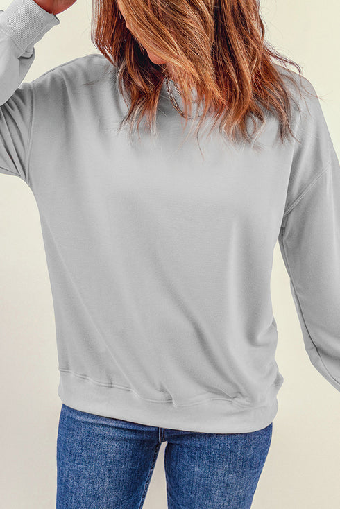 Plain Crew Neck Pullover Sweatshirt