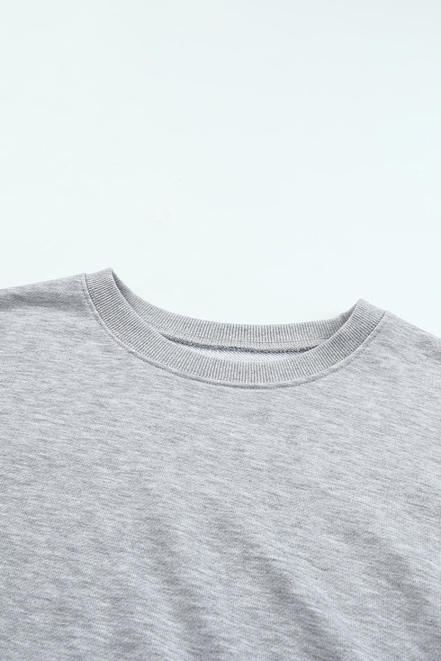 Plain Crew Neck Pullover Sweatshirt