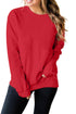 Plain Crew Neck Pullover Sweatshirt