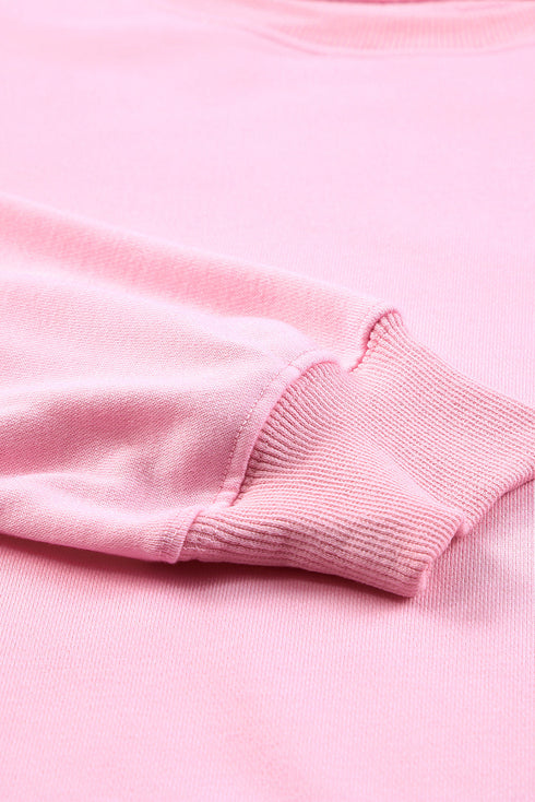 Plain Crew Neck Pullover Sweatshirt