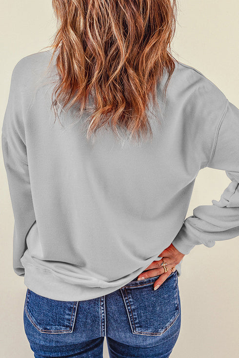 Plain Crew Neck Pullover Sweatshirt