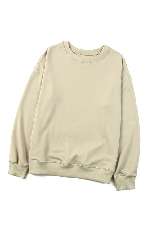 Plain Crew Neck Pullover Sweatshirt