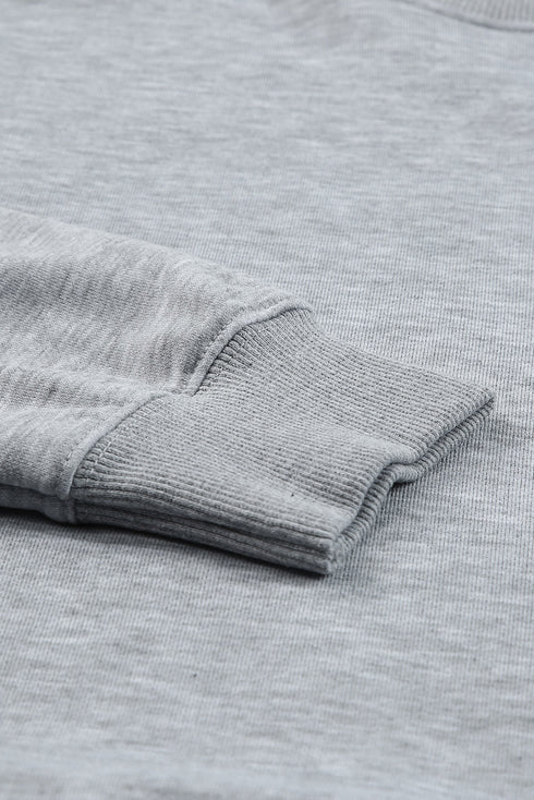 Plain Crew Neck Pullover Sweatshirt