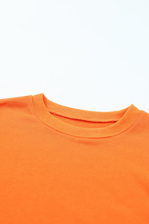 Plain Crew Neck Pullover Sweatshirt