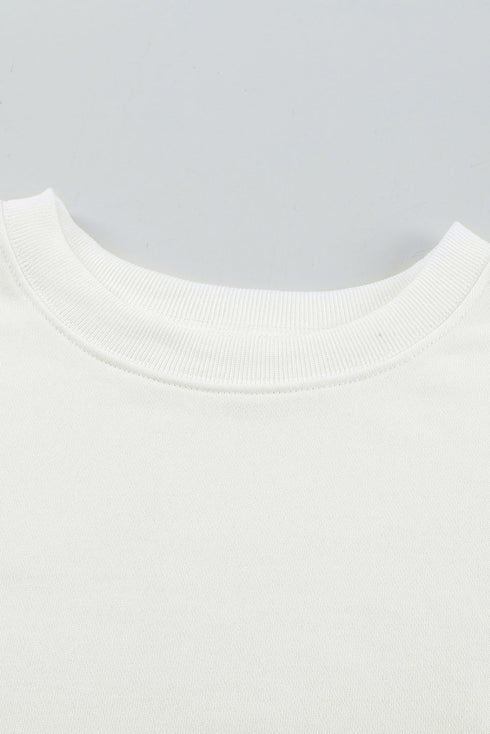 Plain Crew Neck Pullover Sweatshirt