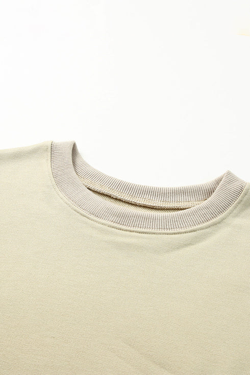 Plain Crew Neck Pullover Sweatshirt