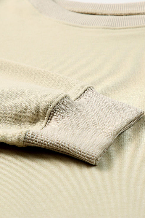 Plain Crew Neck Pullover Sweatshirt