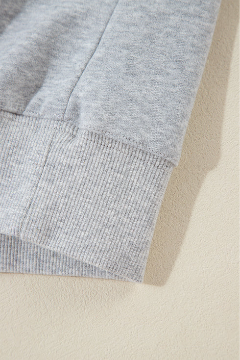 Plain Drop Shoulder Crewneck Pullover Sweatshirt