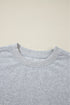 Plain Drop Shoulder Crewneck Pullover Sweatshirt