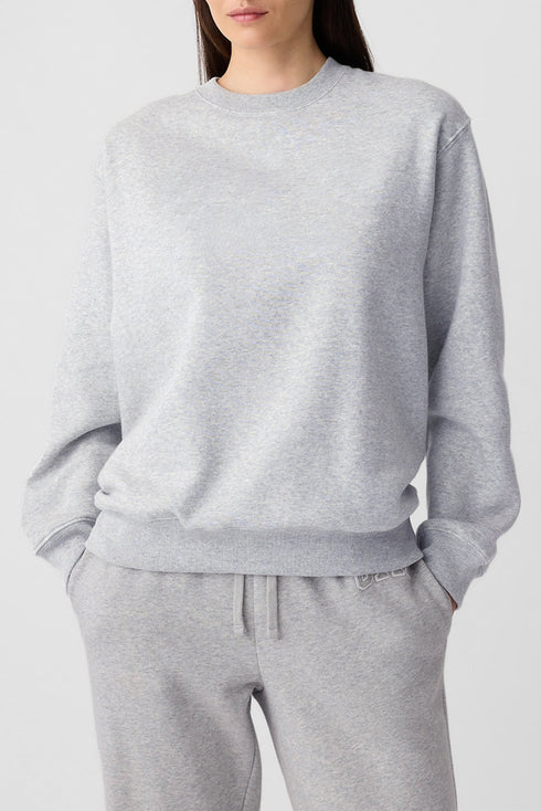 Plain Drop Shoulder Crewneck Pullover Sweatshirt