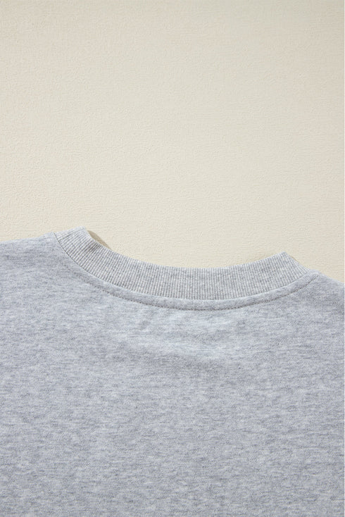 Plain Drop Shoulder Crewneck Pullover Sweatshirt