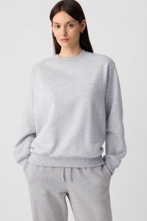 Plain Drop Shoulder Crewneck Pullover Sweatshirt