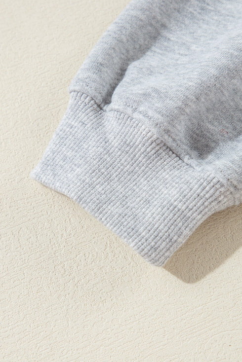 Plain Drop Shoulder Crewneck Pullover Sweatshirt