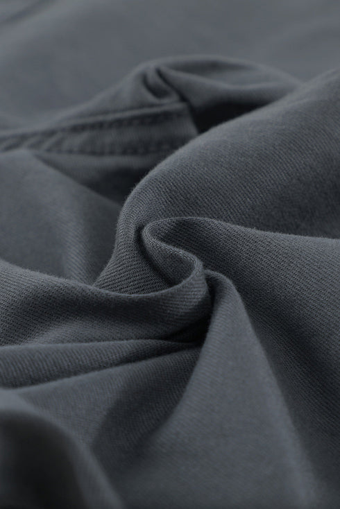 Plain High Waist Buttons Frayed Cropped Denim Jeans