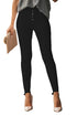 Plain High Waist Buttons Frayed Cropped Denim Jeans
