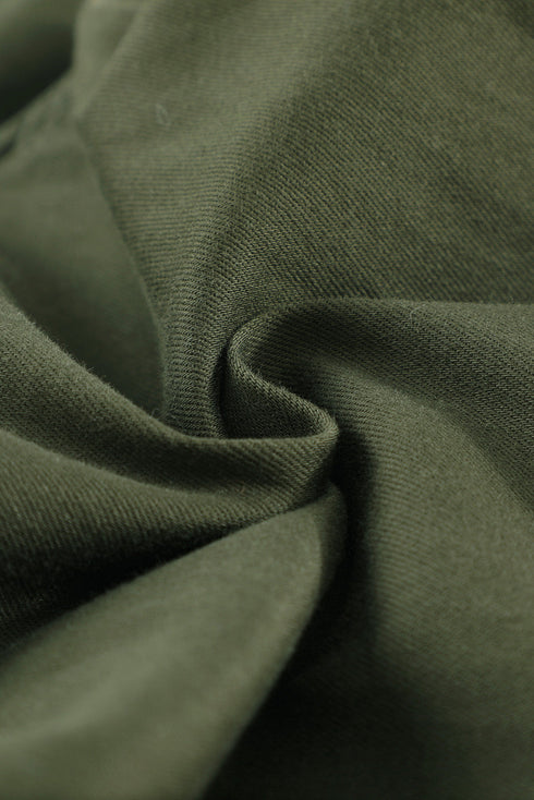 Plain High Waist Buttons Frayed Cropped Denim Jeans