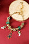 Plated Alloy Beaded Adjustable Charm Pendant Bracelet