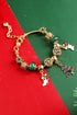 Plated Alloy Beaded Adjustable Charm Pendant Bracelet