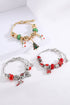 Plated Alloy Beaded Adjustable Charm Pendant Bracelet