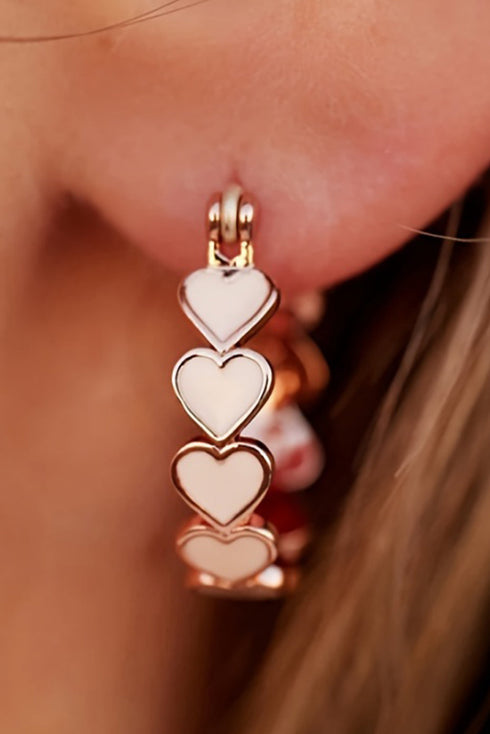 Plated Alloy Heart Silhouette Hook Drop Earrings
