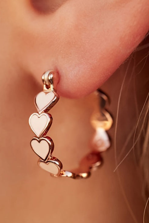Plated Alloy Heart Silhouette Hook Drop Earrings