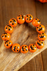 Playful Beaded Jack O Lantern Stretch Bracelet