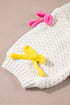Playful Bow Embellished Short Sleeve Knit Sweater