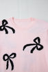 Playful Bow Motif Long Sleeve Knit Sweater